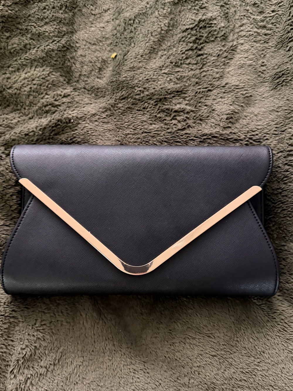 Black Envelope Clutch with Gold Accent, unused!
